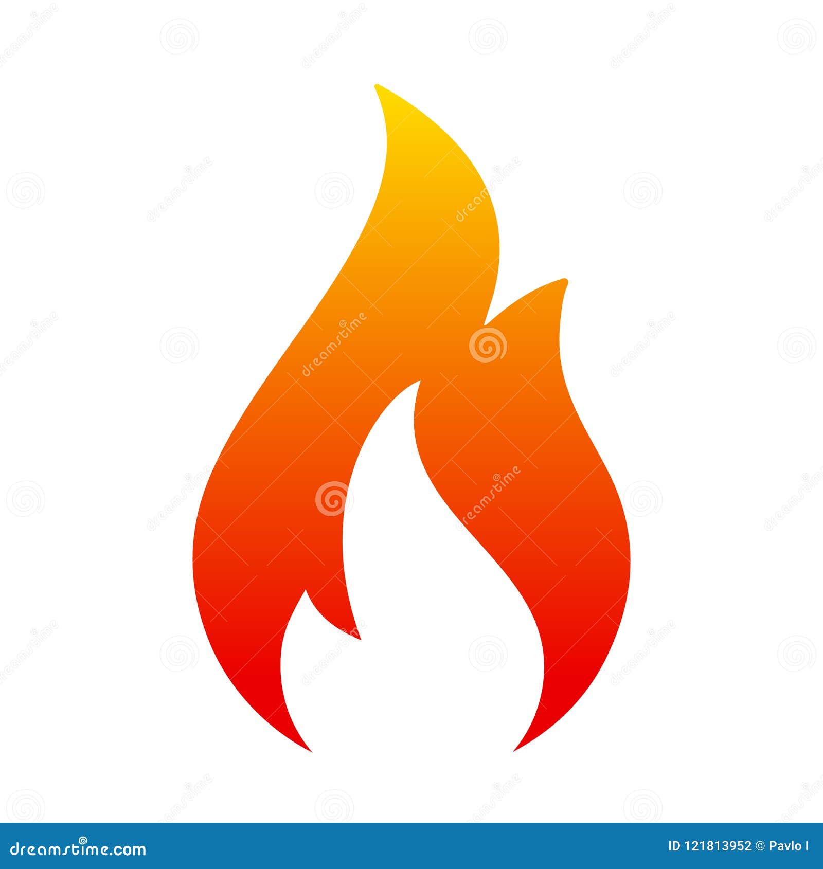 flame icon. two tongue fire. icon  logo - 